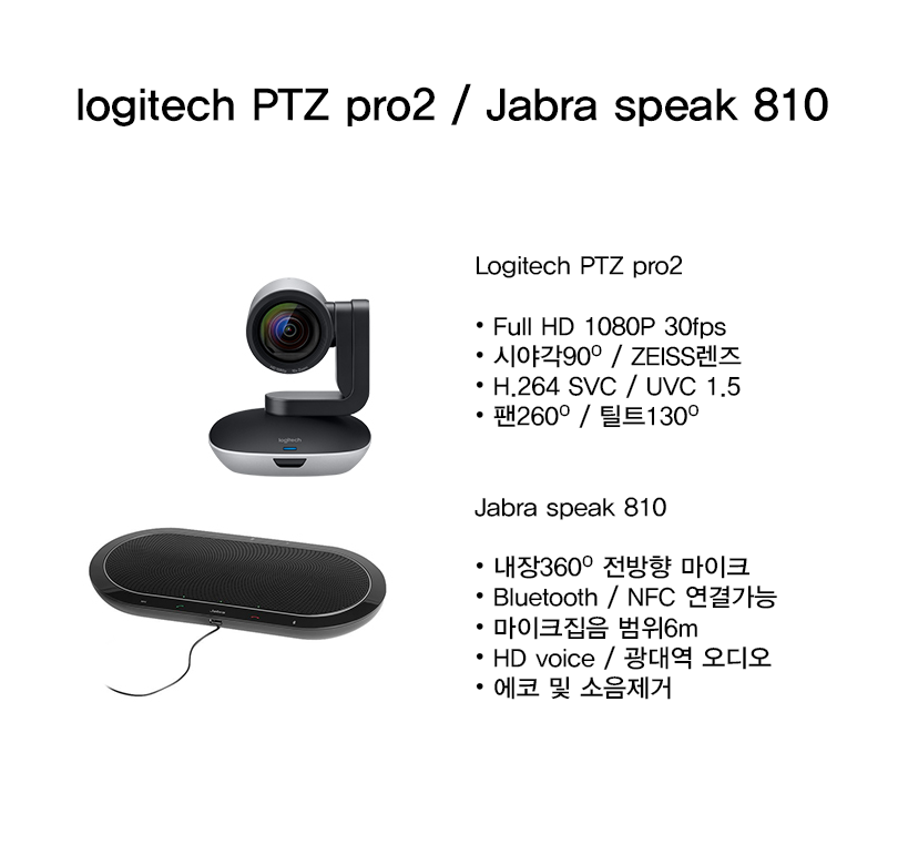 logitechPTZpro2,Jabraspeak810 제품설명